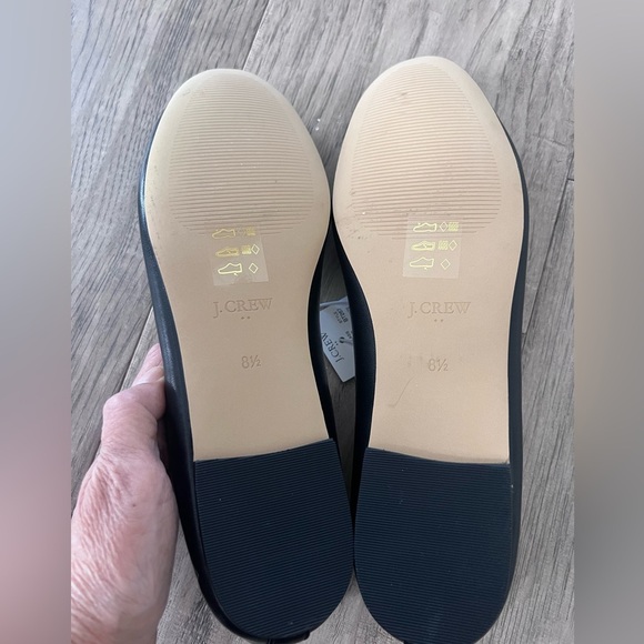 J CREW NWT $118 Classic Ballet Flats in Black Leather Size 8.5 - Picture 3 of 6